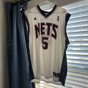 New Jersey Nets Jersey White #5 Jason Kidd Adidas